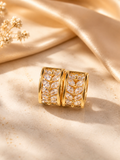 Aurielle Gold Crystal Laurel Hoop Earrings