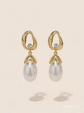 Pearla Grace Gold & Pearl Drop Earrings