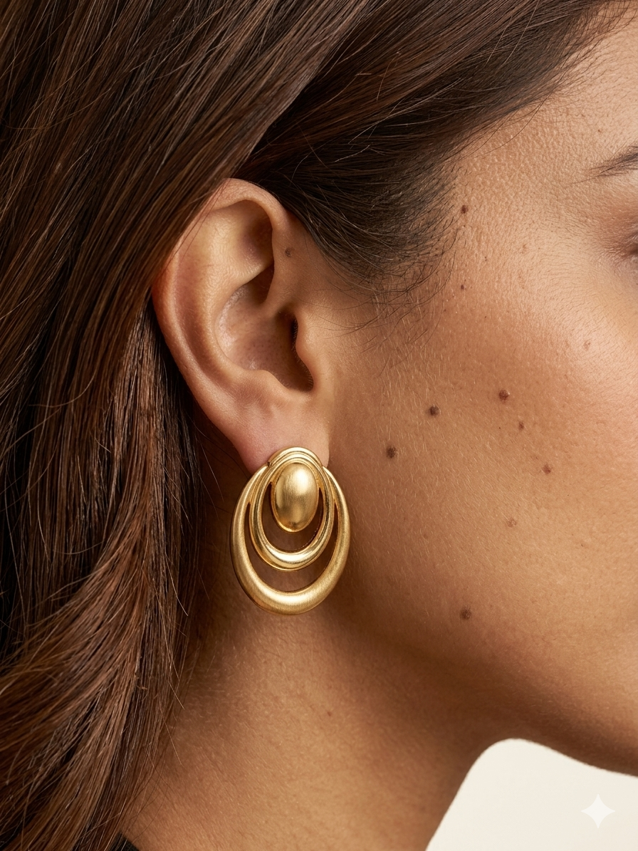 Aurelia Orbit Gold Statement Stud Earrings