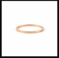 Minimalist Logo-Engraved Rose Gold Bangle