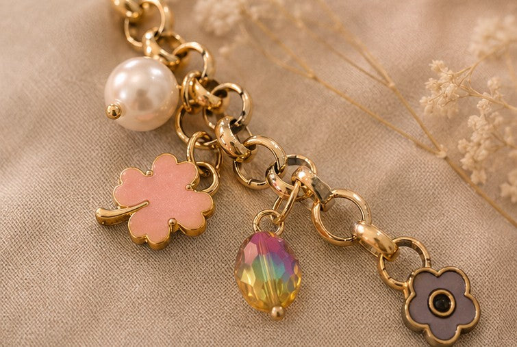 Gold plated Butterfly Charm Statement Necklace