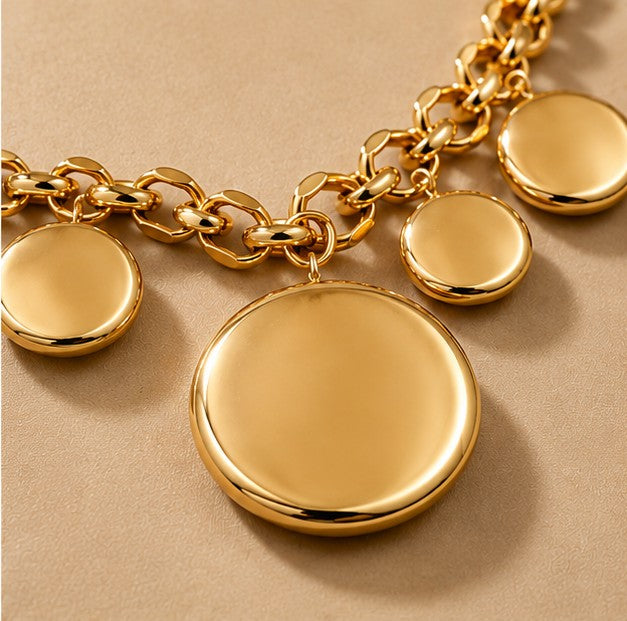 Gold Coin Statement Necklace