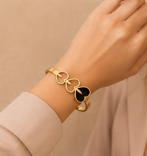 Gold plated Triple heart bracelet