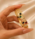Gold plated Multicolor Crystal Open Cuff Bracelet