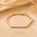Hexagon shape Gold plated Bracelet with ZC